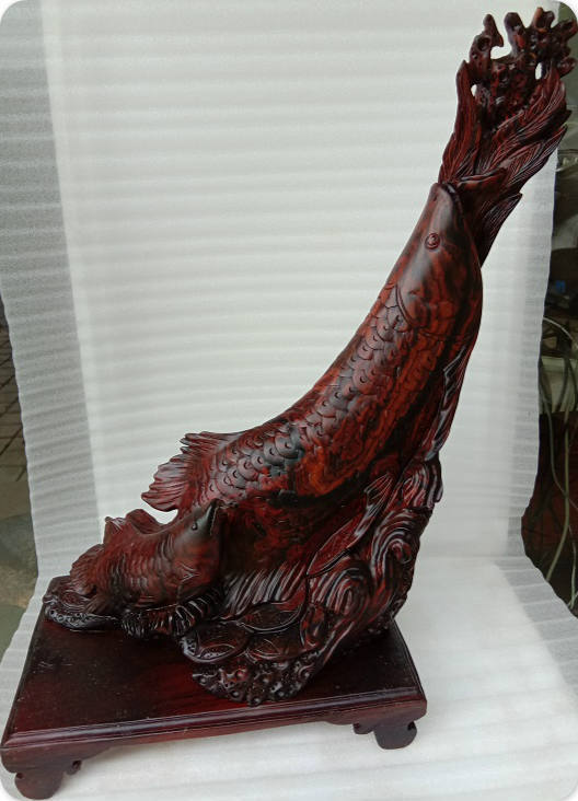 酸枝木木根雕年年有余鱼摆件工艺品整木手工雕刻家居酒店办公室