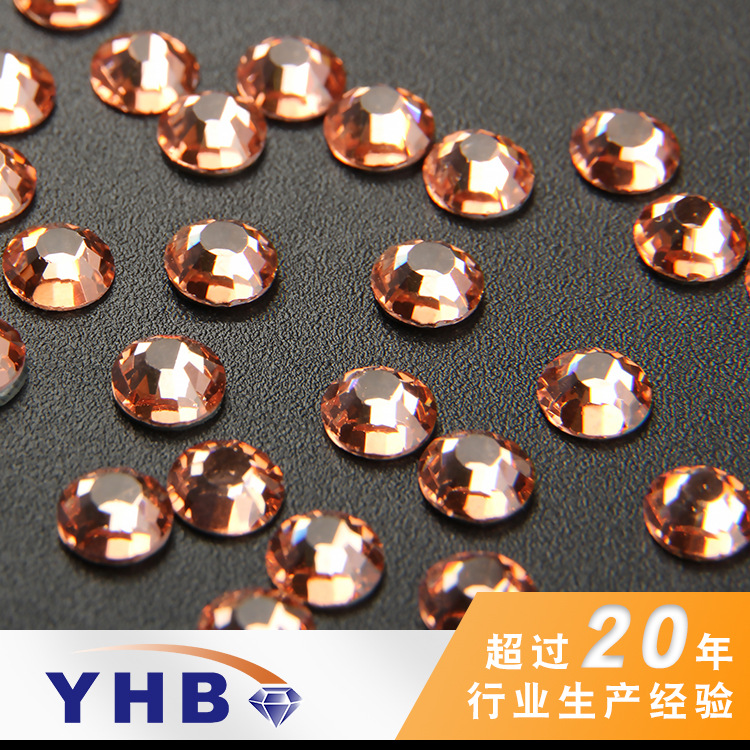 Factory in Stock Ornament Accessories Imitation Czech Diamond Apricot round Korean Rhinestone Ss30 Ornament Material Imitation Diamond DIY