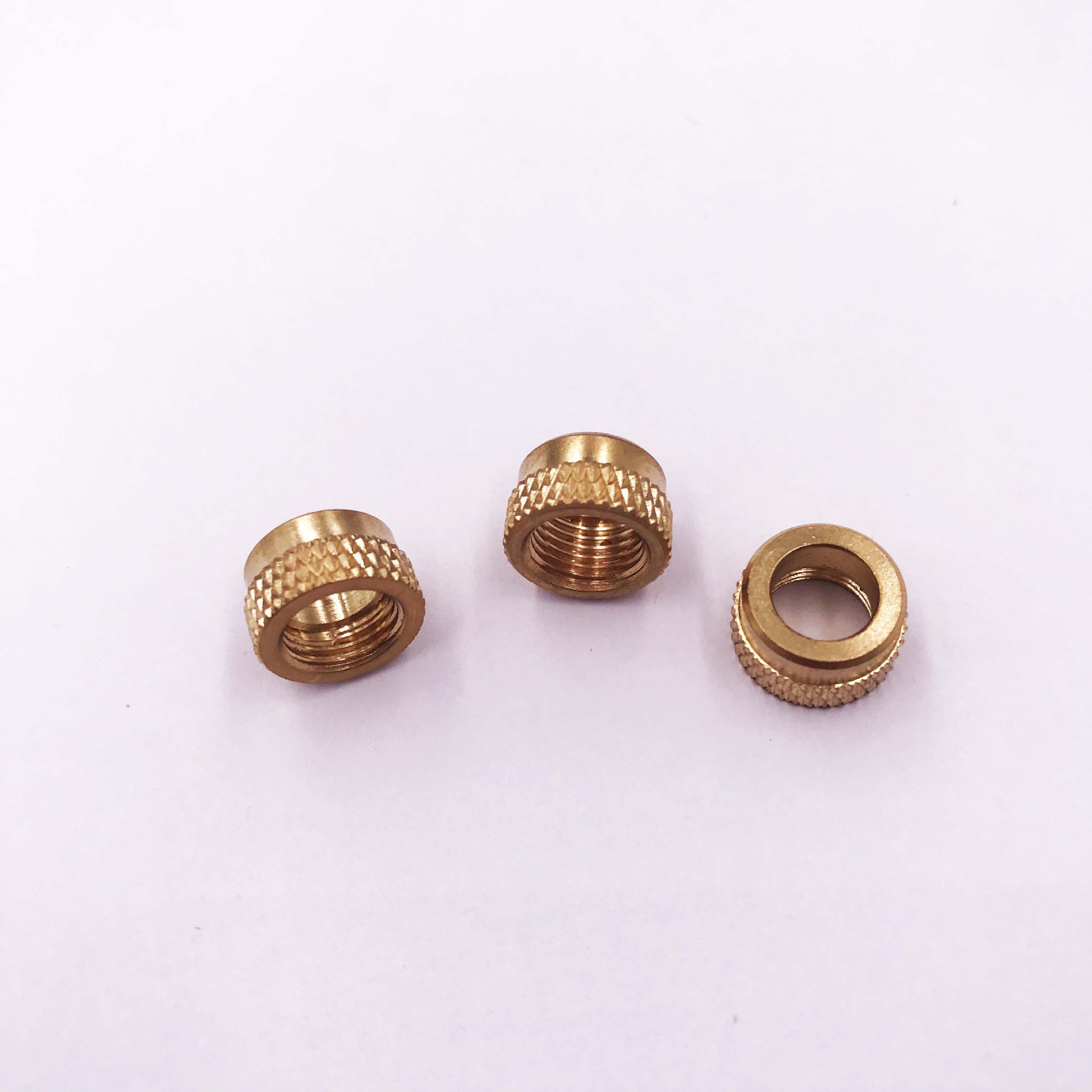 热销优质网花黄铜预埋螺母滚花铜镶件支持定制注塑直纹黄铜螺母