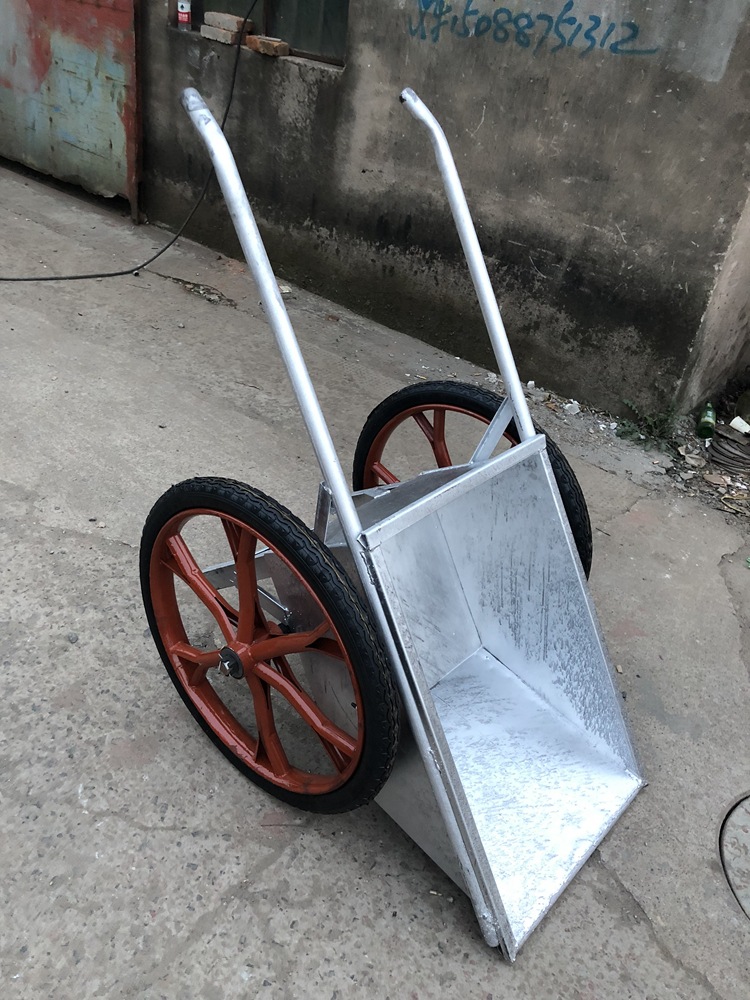 可拆卸折叠建筑工地手推翻斗车外贸出口手推翻斗车双轮翻斗手推车