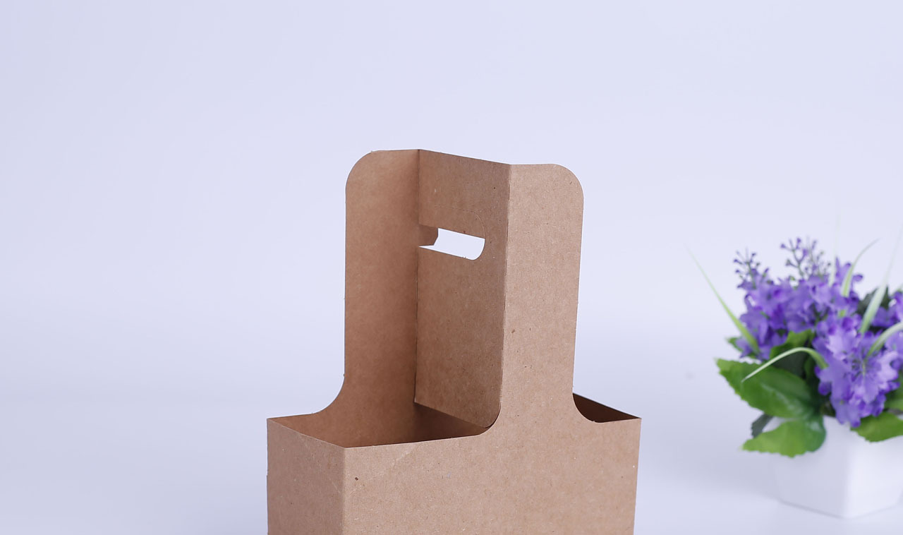 环保纸杯托两杯四杯装 牛皮纸手提杯托咖啡奶茶外卖打包托 礼物族