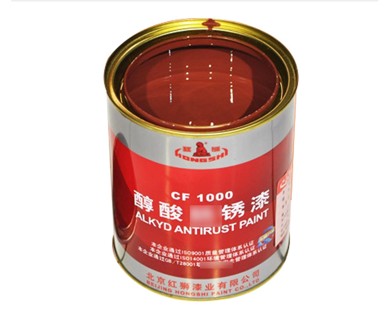红狮漆醇酸*锈漆铁红 金属栏杆围栏防锈漆 油漆涂料17kg附着力强