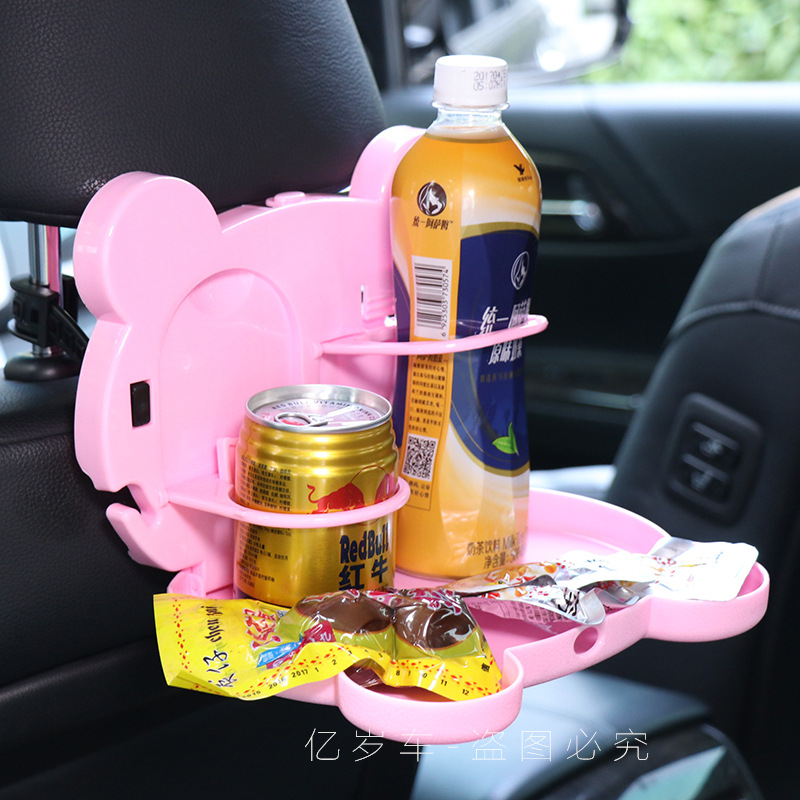 Car Rear Seat Foldable Water Cup Holder Car Dining Plate Multifunctional Drink Cup Holder Storage Box for Car Tray Dining Table