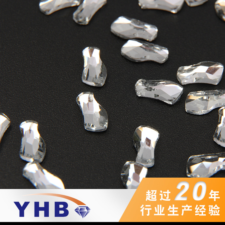 Factory Wholesale Special-Shaped Colorful Diamond Foot-Shaped Flat Fancy Shape Rhinestone 8mm Dancing Dress Decorative Special-Shaped Hot Drilling