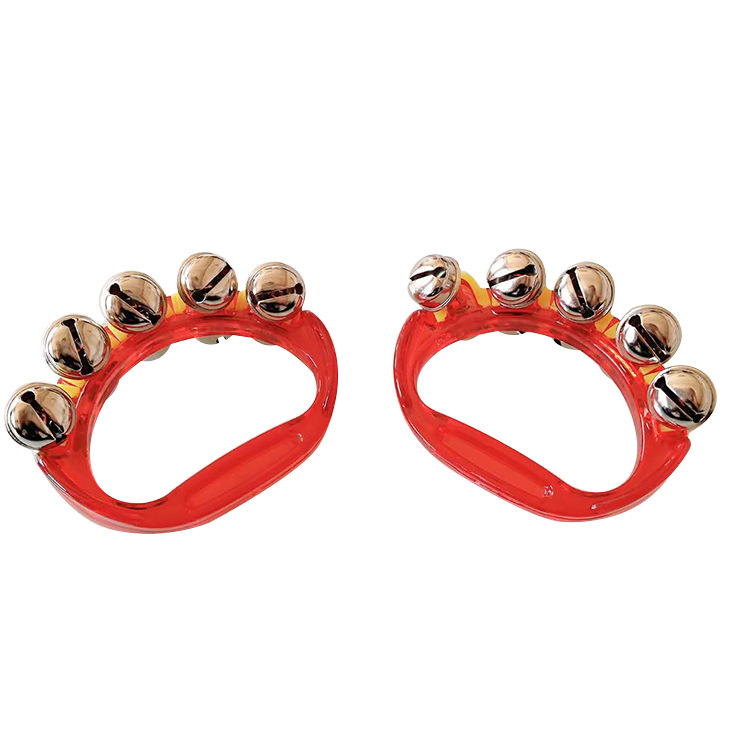 现货批发奥尔夫塑料手摇铃 儿童打击乐器透明手串铃 幼儿园手铃