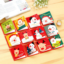 日韩创意 可爱卡通圣诞方款小贺卡 留言卡祝福卡可爱卡片款式随机