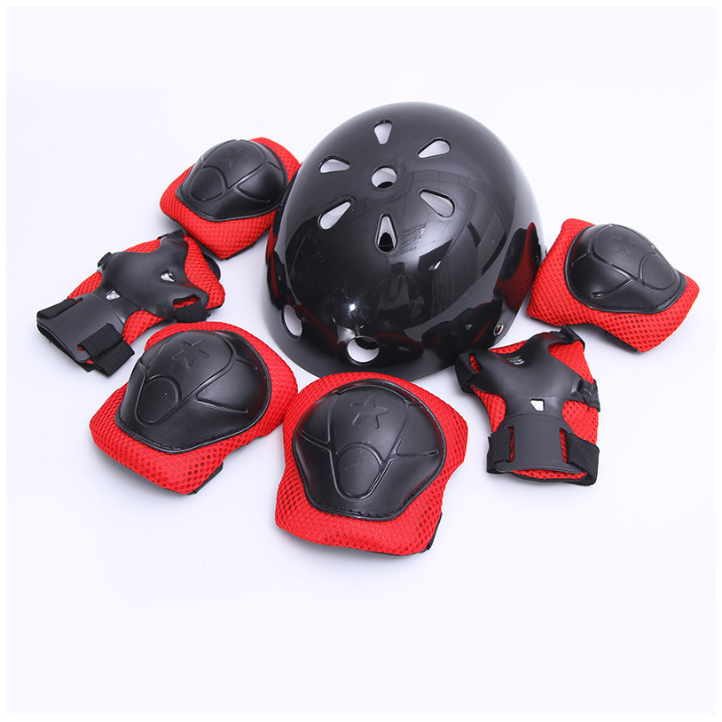 儿童头盔护具7件套溜冰鞋轮滑运动保护套装平衡车滑板滑雪护具