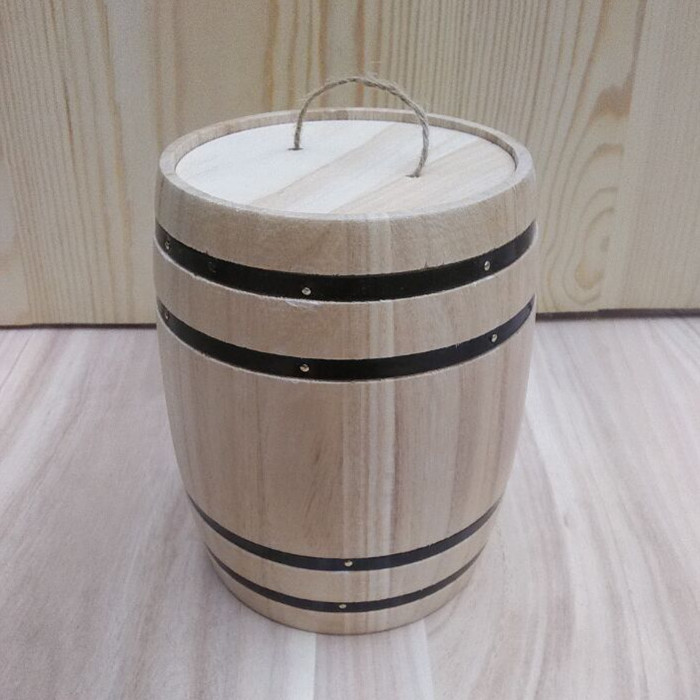 定做茶叶木桶礼盒木质包装盒烧色雕刻木桶茶叶盒logo设计收纳盒