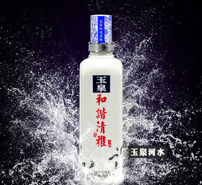 玉泉方瓶白酒和谐清雅人和42度475ml白酒整箱纯粮酒高粱酒兼香型