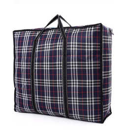 红蓝格子行李袋大号手提旅行袋防泼水牛津布行李编织搬家袋现货