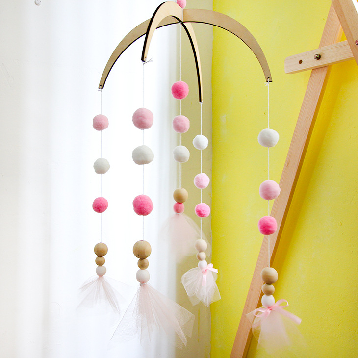 创意diy手工不织布风铃挂饰儿童房间装饰外贸不织布风铃订制加工