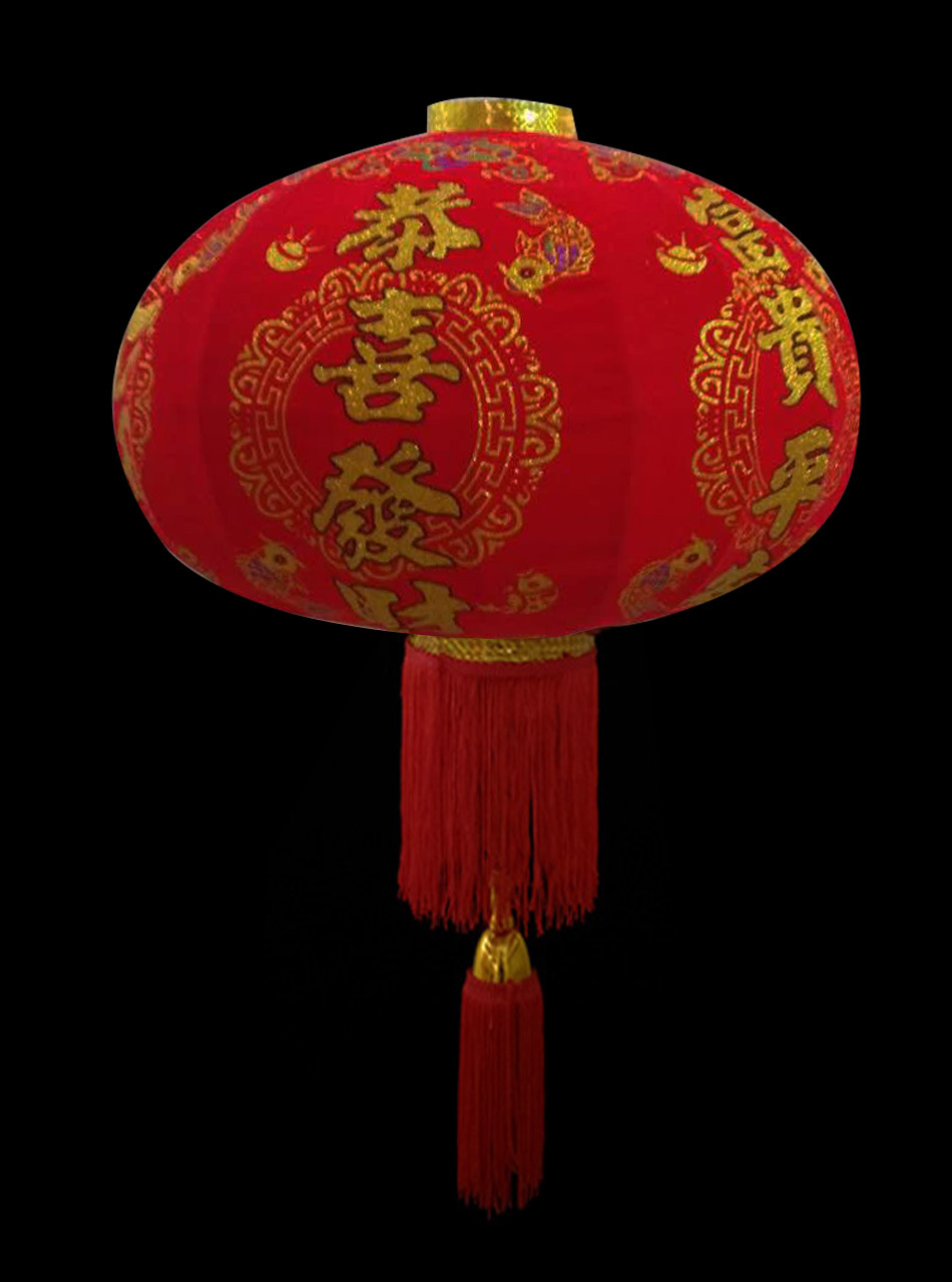 中秋节灯笼植绒布金粉福大红灯笼节日喜庆用品灯具用品春节