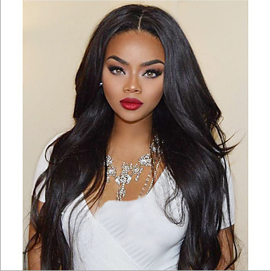 欧美假发女外贸斜刘海长卷发黑人头套kinky straight hair wigs