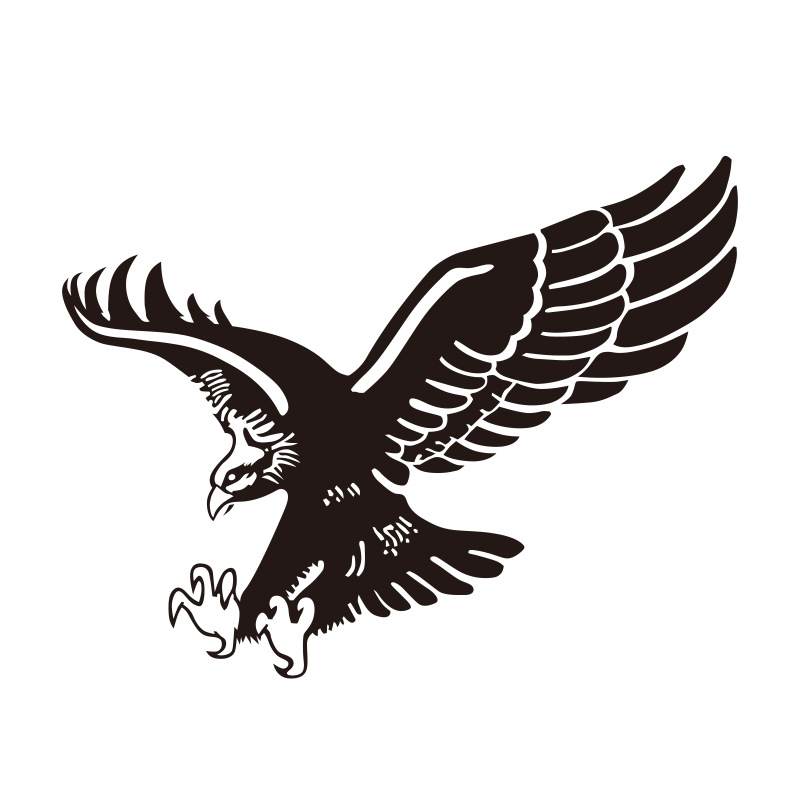 跨境汽车电动车摩托车车贴反光遮盖划痕车身贴老鹰贴引擎盖车门贴