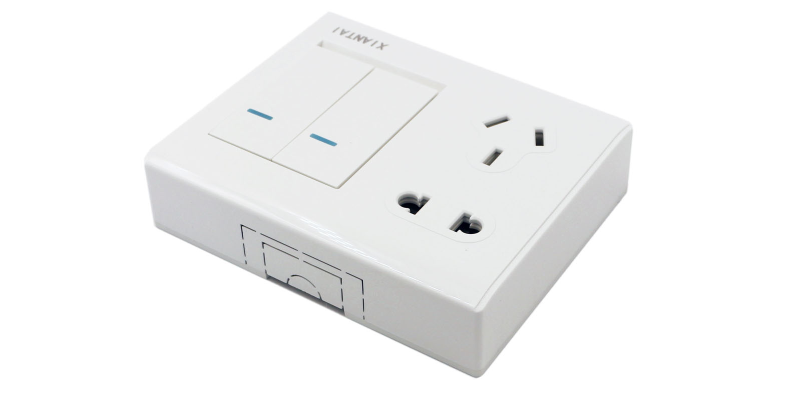 仙泰m5款家用明装新款 86型二开五孔双控 家用双联5孔带墙壁插座