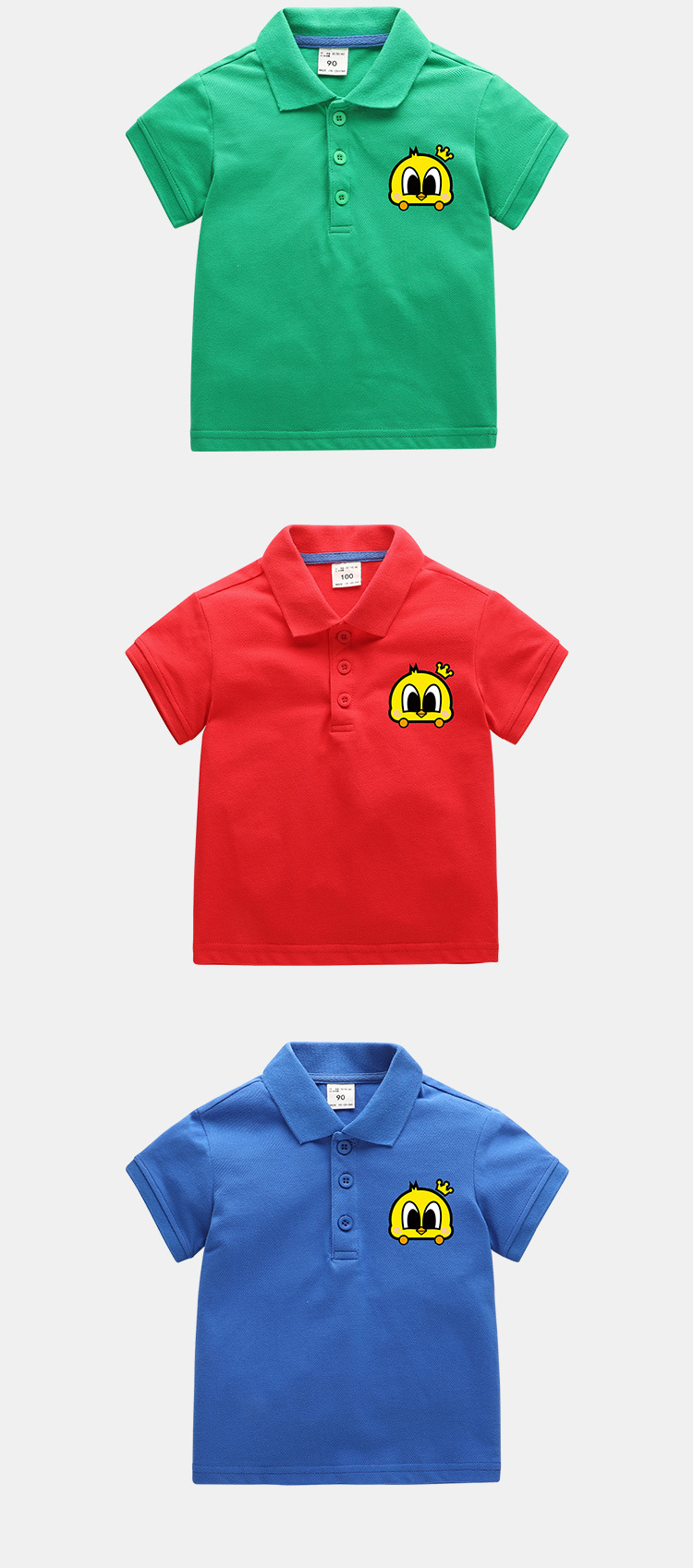 2020夏季韩版翻领童装t恤 儿童polo衫卡通印花短袖一件代销批发