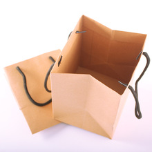 14*13cm底18cm高复古牛皮纸苹果盒手提袋方形礼物包装盒收纳袋