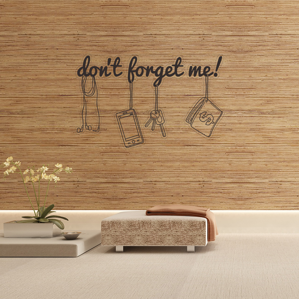 af2719 跨境新款  dont forget me! 卧室门贴 pvc装饰墙贴可移除