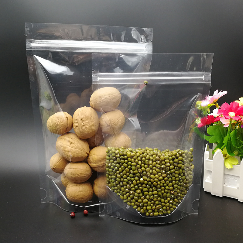 现货供应透明自立自封袋 食品包装袋 超市零食干货糖果分装袋子