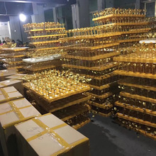 24k金箔玫瑰花玻璃罩厂家 大号金玫瑰花底座礼盒 教师节礼物批发