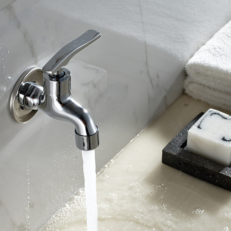 潜水艇阳台水龙头拖把池洗衣机池入墙式加长防溅头自来水龙头单冷