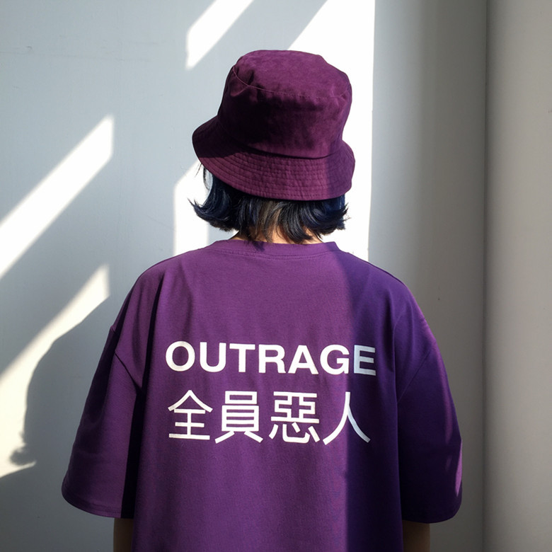 全员恶人印花打底短袖t恤宽松百搭原宿风情侣男女同款体恤上衣衫