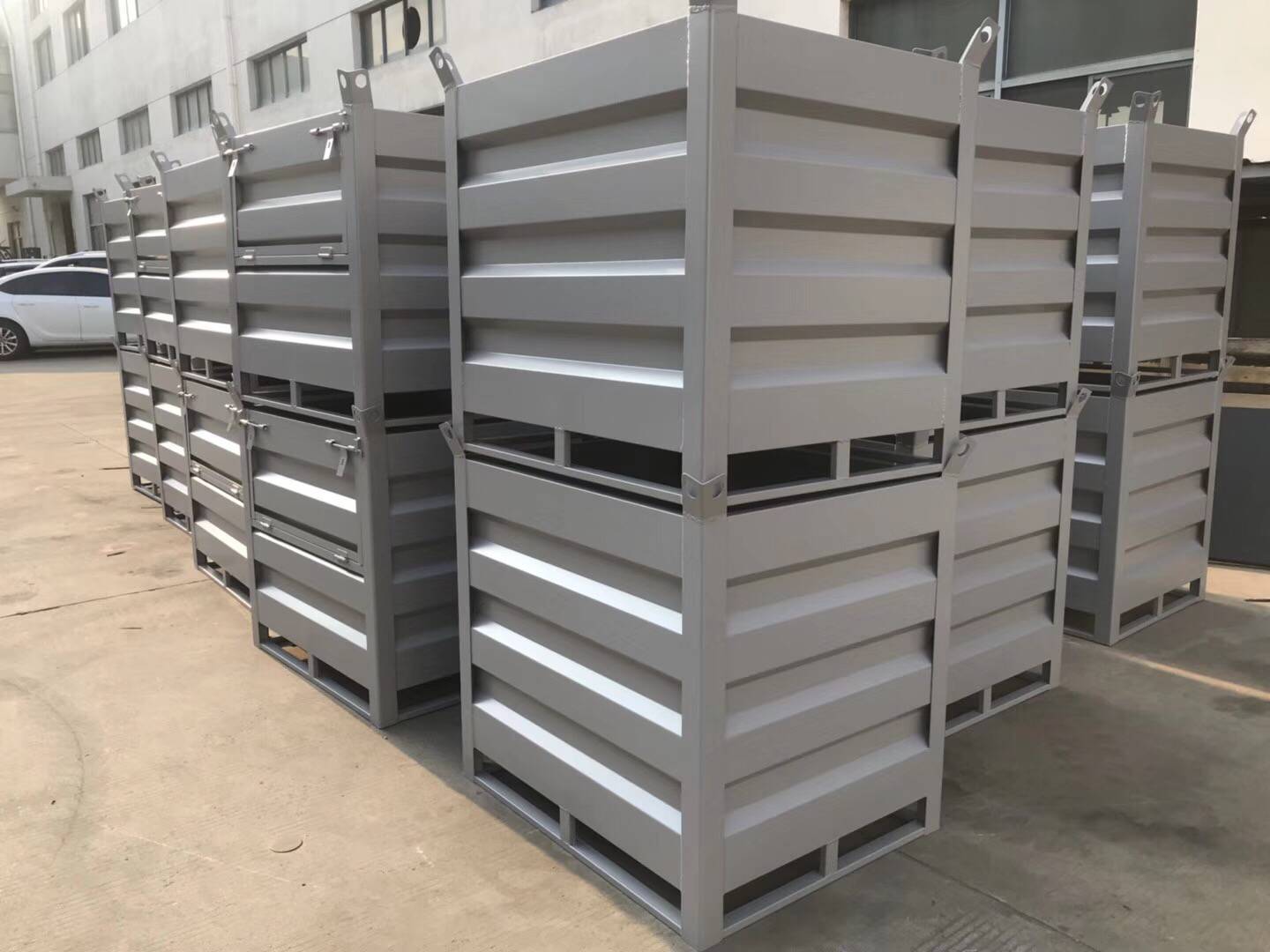 自卸式铁屑箱 倒料周转箱 钢制废料垃圾转运箱