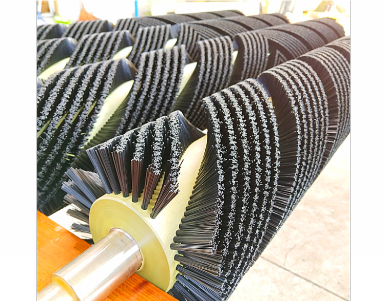 螺旋型植毛刷辊清洁清理人字型尼龙毛滚刷除尘v字形辊刷硬毛辊刷