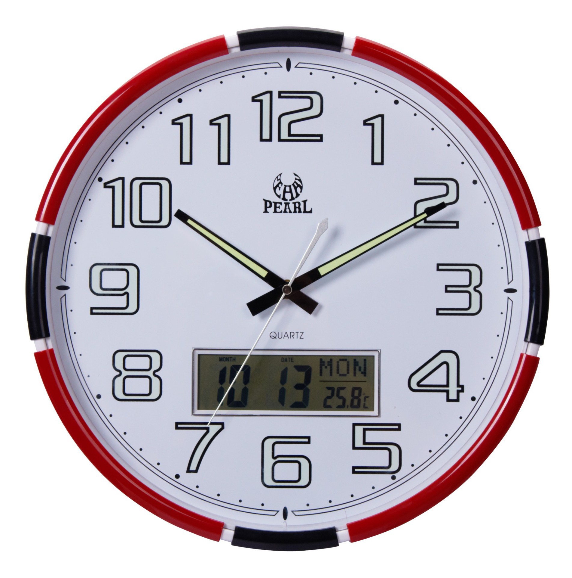 lcd夜光挂钟 现代挂钟 厂家直销 静音扫秒 装饰挂钟 明珠星挂钟