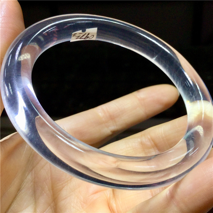 东海水晶 天然白冰晶奶白晶小细镯手镯【内径:62mm】