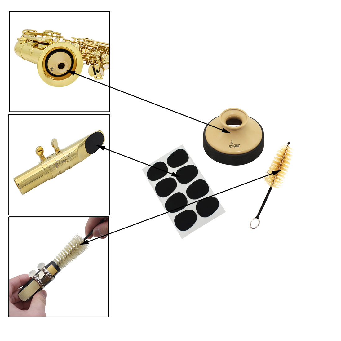 正品slade 中音萨克斯配件 三件套 弱音器 牙垫 笛头刷 大量现货