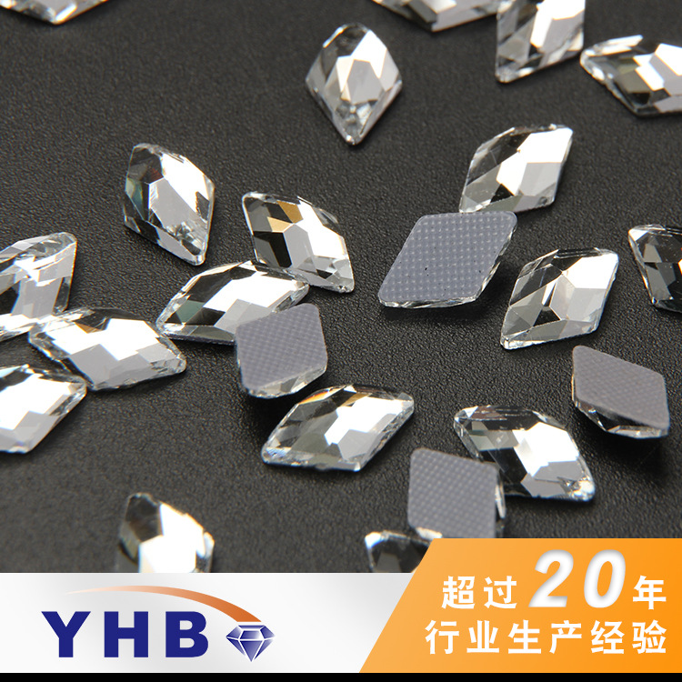 Factory Wholesale Special-Shaped Glass Hot Drilling Diamond Flat Imitation Diamond 6 * 10mm Clothing Imitation Olympic Fancy Shape Diamonds