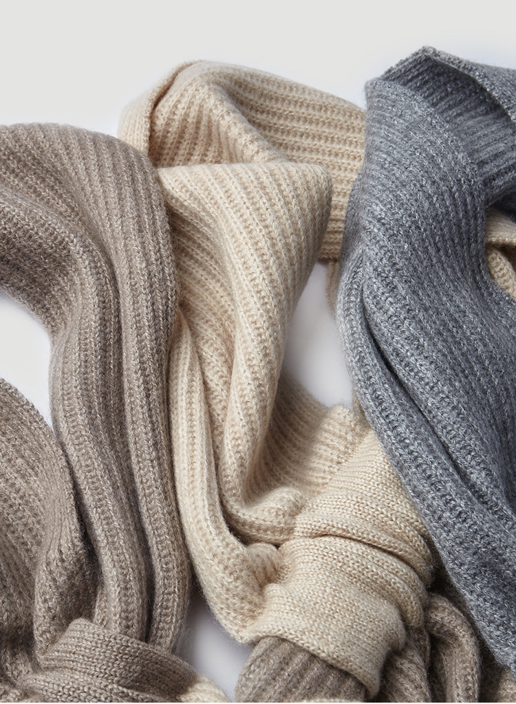 套口针织羊绒围巾 针织围巾 秋冬保暖儿童围巾 内蒙古羊绒披肩