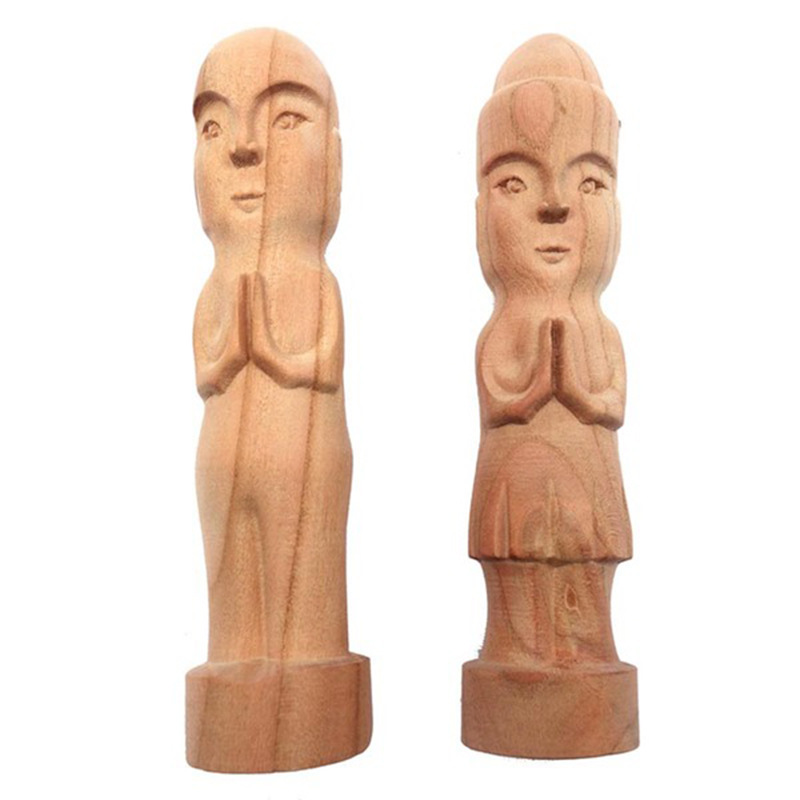 桃木手把件小人偶 肥城桃木请详细腻雕刻线条优美小人偶桃木人