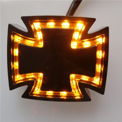 新款哈雷巡航摩托车led转向灯 马耳他十字型led哈雷转角灯