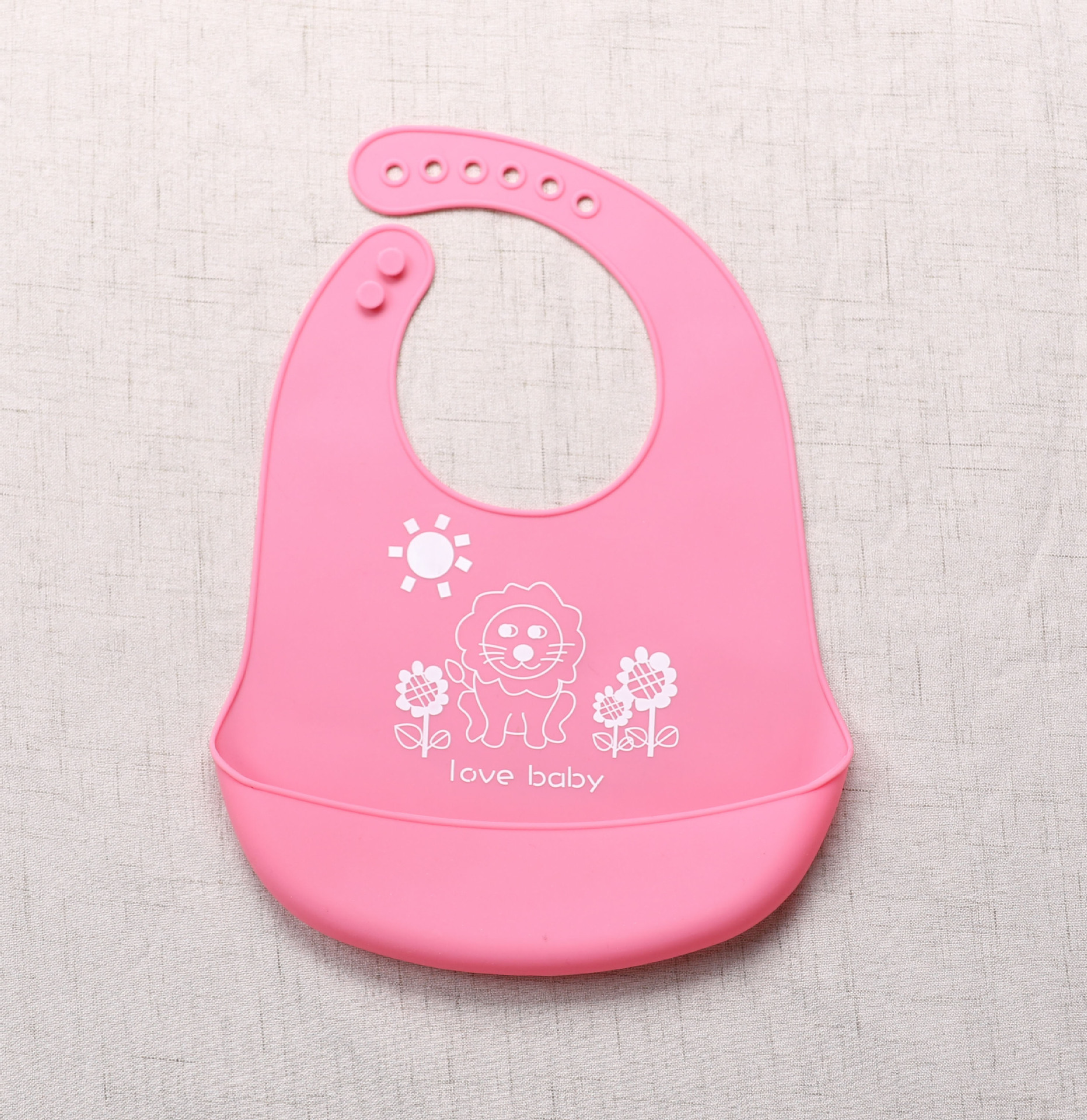 oem硅胶围兜饭兜 宝宝防水皮兜 幼儿印花图案动物纯色围嘴