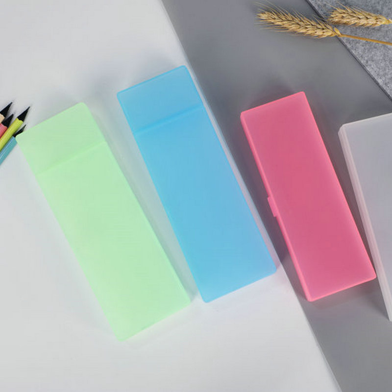 Translucent Frosted Storage Pencil Case Stationery Box Multifunctional Pencil Case Creative Student Stationery Plastic Pencil Box