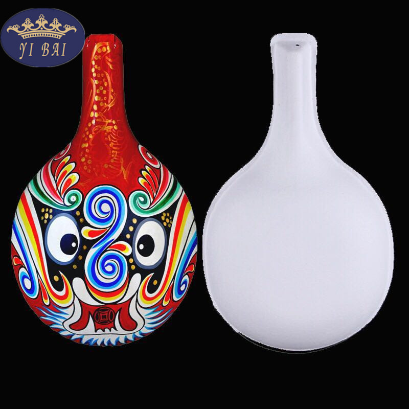 diy手绘纸浆马勺脸谱 环保加厚葫芦面具 万圣节面具 白胚绘画手工