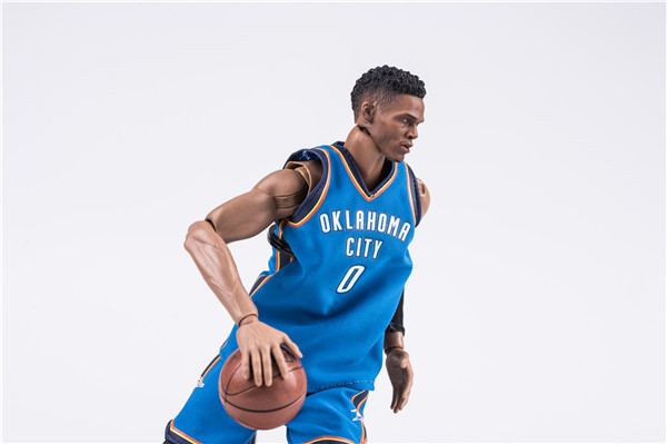 nba 篮球明星 0号 蓝衣 拉塞尔·威斯布鲁克 1/6 可动手办
