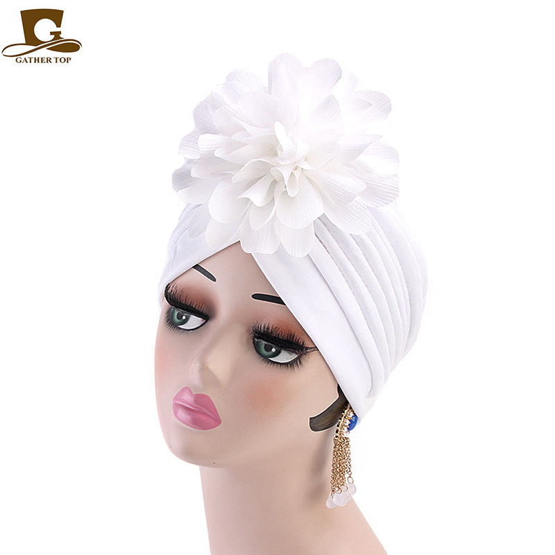 女士雪纺大花头巾帽 帽 印度帽子 tjm-24r