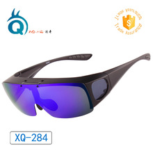现货 XQ-284 运动翻盖偏光近视套镜 户外驾驶太阳运动眼镜 伸缩鼻