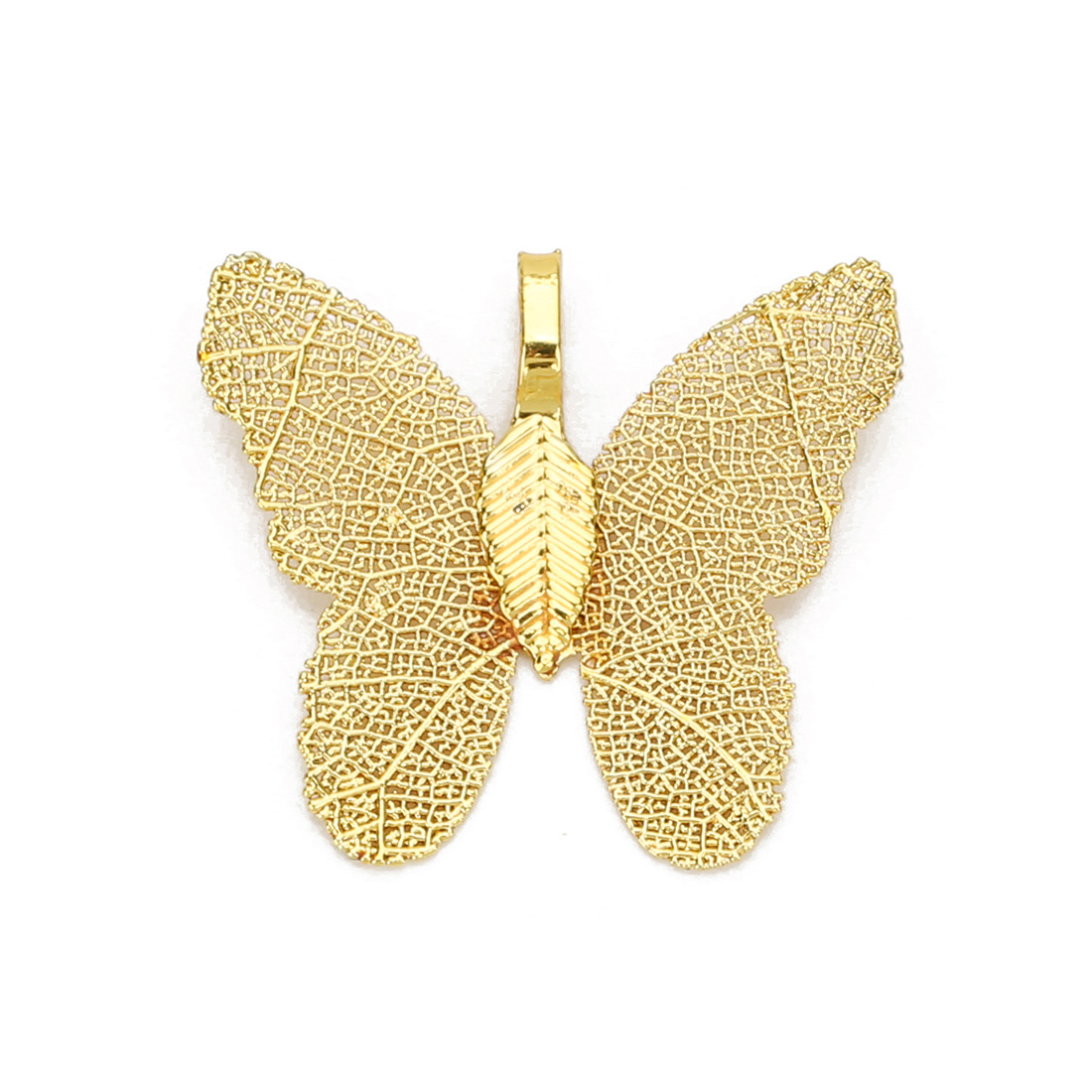 2个包金刚叶脉吊坠电镀镂空金属蝴蝶吊坠挂件促销礼品赠品