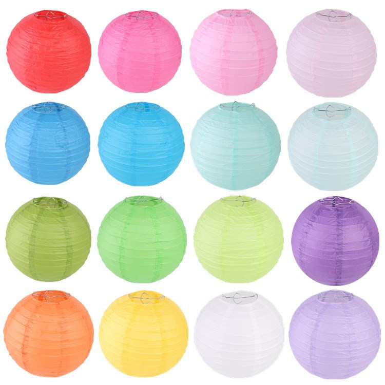 White Chinese Lantern Wholesale round Wedding Lantern Children's Painting DIY Lantern Cross-Border Paper Lamp Shade Lighting