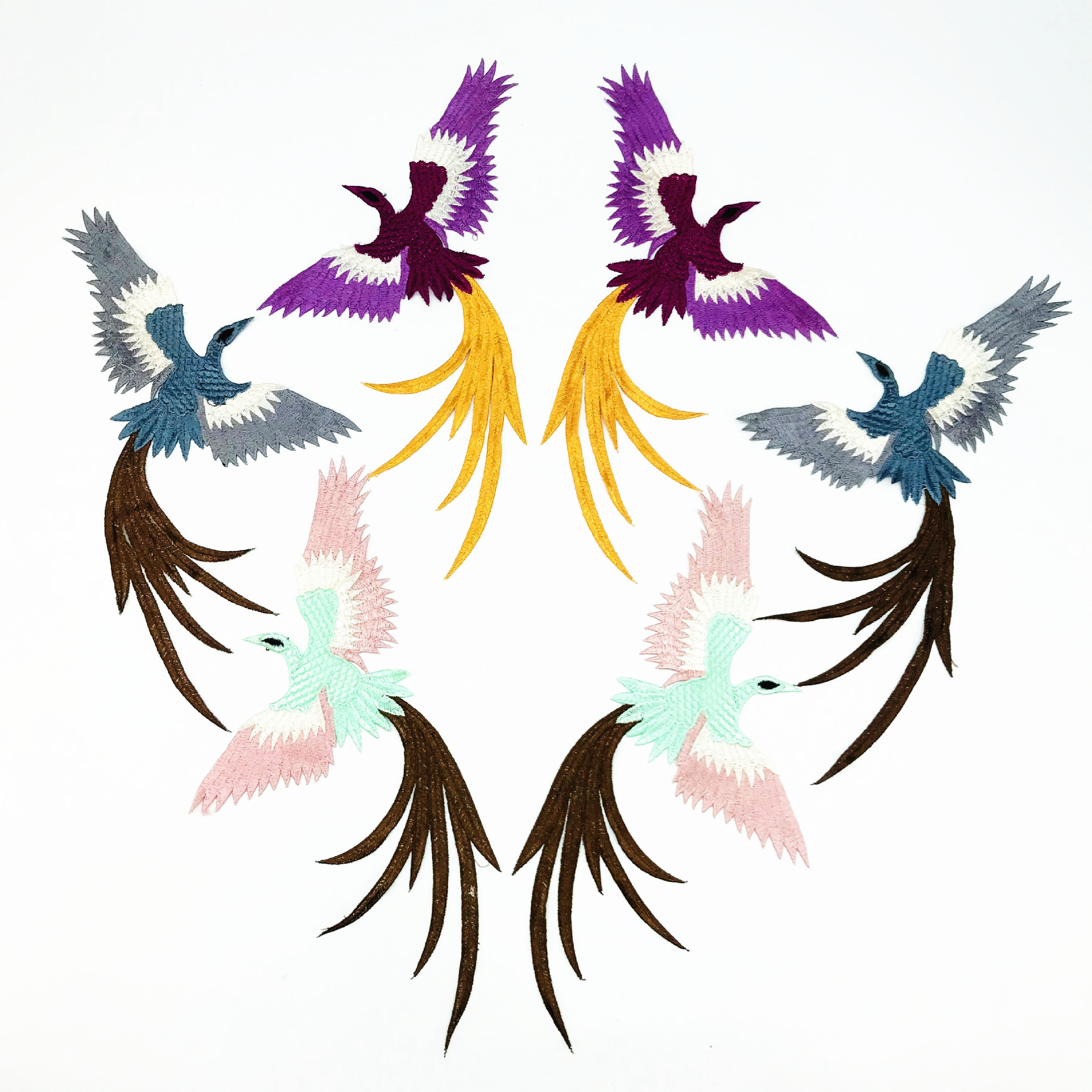 小鸟刺绣组合布贴补丁贴花衣服裙子装饰辅料diy 一套水溶绣花