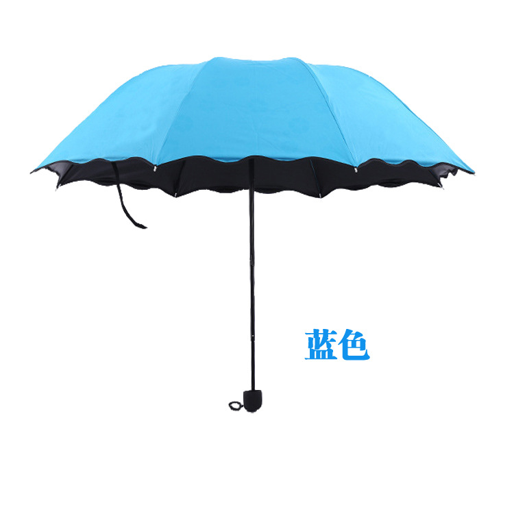 Factory Wholesale Thickened Vinyl Blooming Umbrella Sun-Proof Sunny Umbrella Three Fold Sun Umbrella Printable Logo