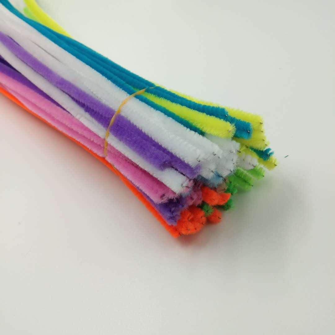 混色毛条毛根扭扭棒彩色毛条儿童益智diy玩具毛条批发 十色混装