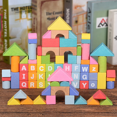 goryeobaby高丽宝贝榉木数字字母拼搭积木1-6岁儿童益智积木玩具