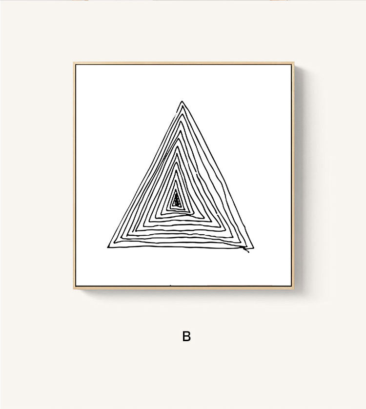 年轮 北欧创意黑白装饰画现代简约客厅沙发背景墙画办公室挂画