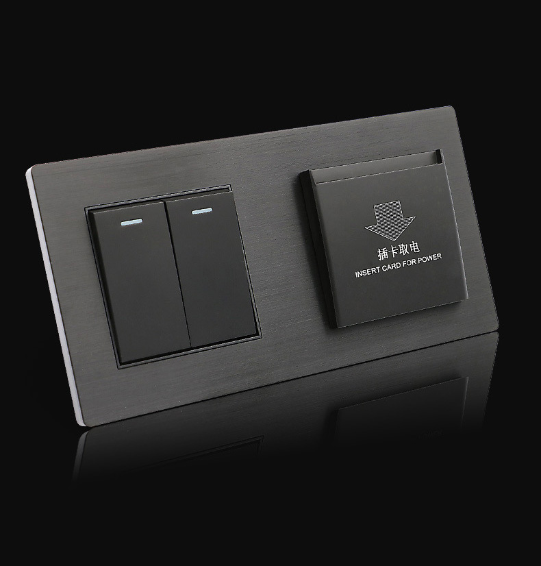 酒店床头柜控制开关面板宾馆联体连体组合开关集控板刻字英式英标