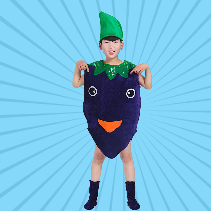 六一儿童水果蔬菜造型演出服幼儿园水果环保时装秀表演出衣服装